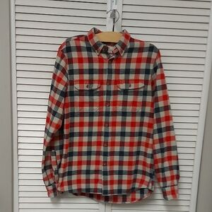Fjallraven Red and Navy Plaid Skog Men's Shirt